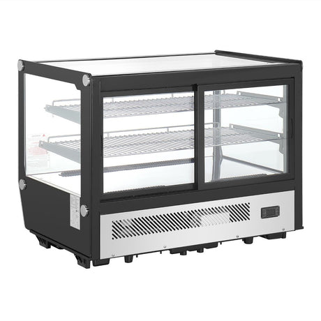 Polar G-Series Countertop Display Fridge Black Square Glass 160Ltr