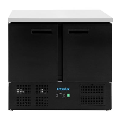 Polar G-Series Double Door Counter Fridge Black 240Ltr