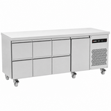 583 L Six Drawer Single Door Gastronorm Counter Refrigerator