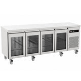 583 L Four Hinged Glass Door Gastronorm Counter Refrigerator