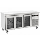 429 L Triple Hinged Glass Door Gastronorm Counter Refrigerator