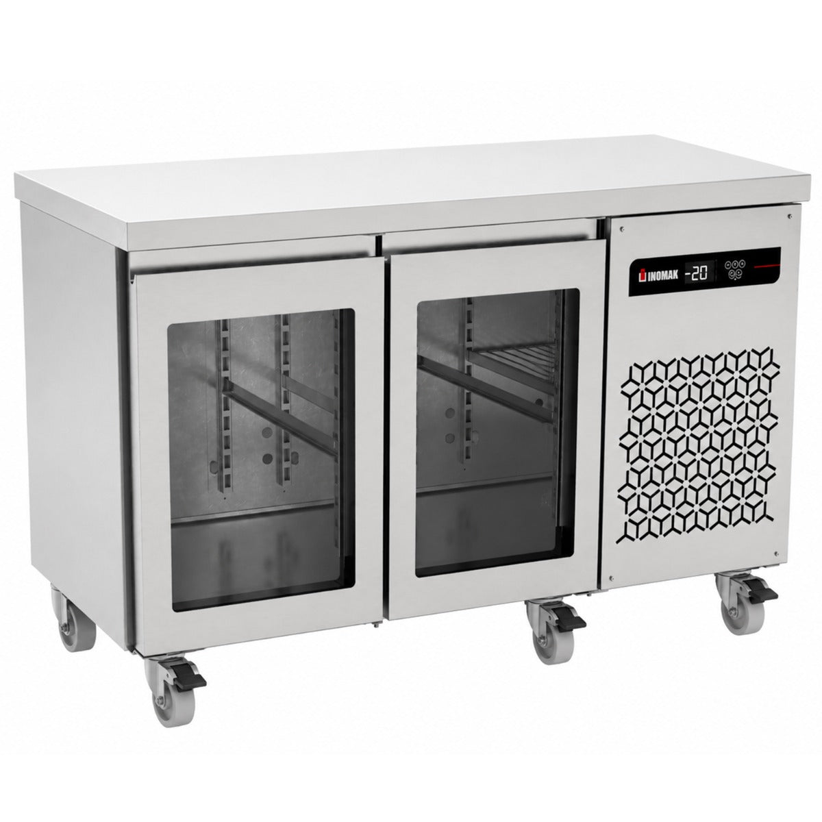 274 L Double Hinged Glass Door Gastronorm Counter Refrigerator