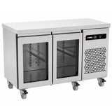 274 L Double Hinged Glass Door Gastronorm Counter Refrigerator
