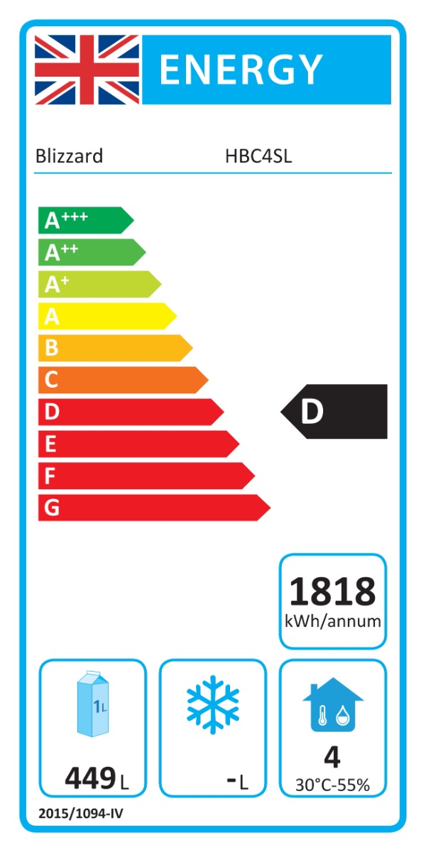 Slimline Four Hinged Door Counter Refrigerator