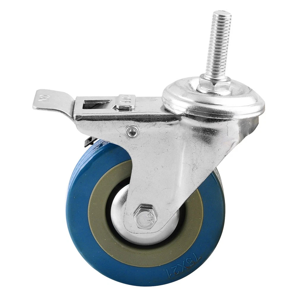 4 x Heavy Duty 100mm Swivel Castor Wheels w/ Brake Trolley Furniture Caster