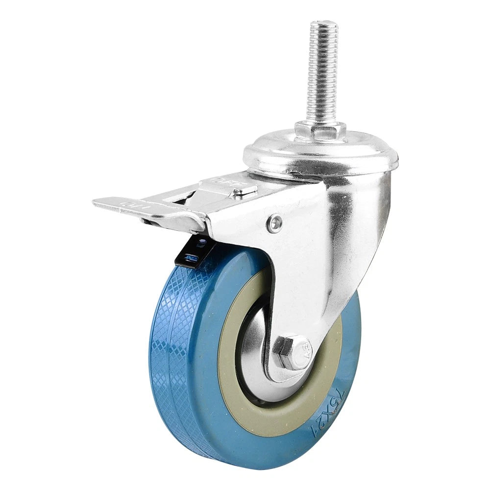 4 x Heavy Duty 100mm Swivel Castor Wheels w/ Brake Trolley Furniture Caster