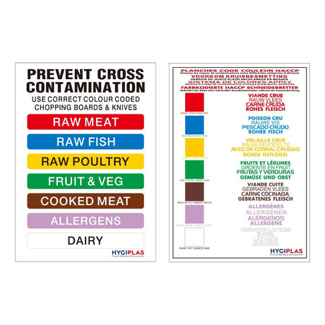 Hygiplas High Density 6-Piece Chopping Board with Rack 600x450x24mm