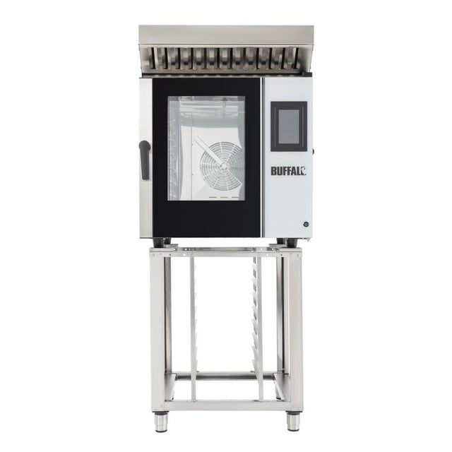 Buffalo Freestanding Smart Touchscreen Combi Oven 7x GN 1/1 with Installation Kit & Extraction Hood