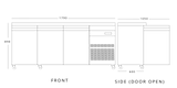 3 Door Slimline 600 Mm Depth Counter 353 L