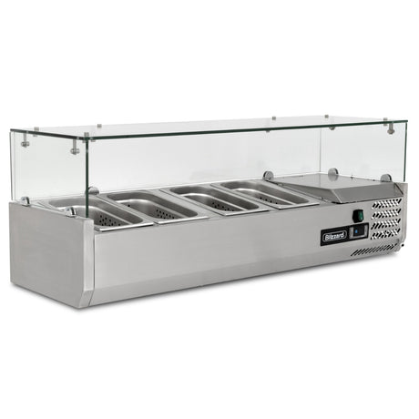 GRADED-00984 TOP1400CR Gastronorm Prep Top with Glass Cover 1400mm(W) – image 2