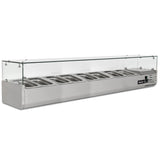 2m Glass Canopy 1/3 Gastronorm Prep Top