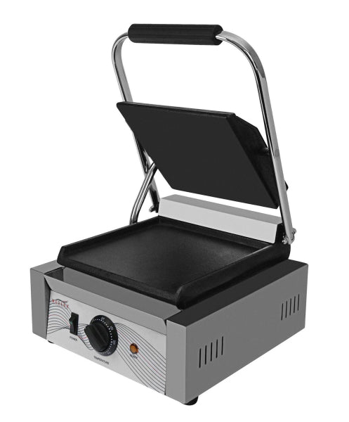 Heavy Duty Single Panini Grill with Flat Base & Flat Top - B Grade