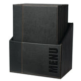 Securit Contemporary A4 Menu Covers with Wooden Storage Box Black