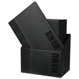 Securit Contemporary A4 Menu Covers with Wooden Storage Box Black