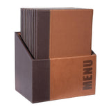 Securit Contemporary A4 Menu Covers with Storage Box Tan