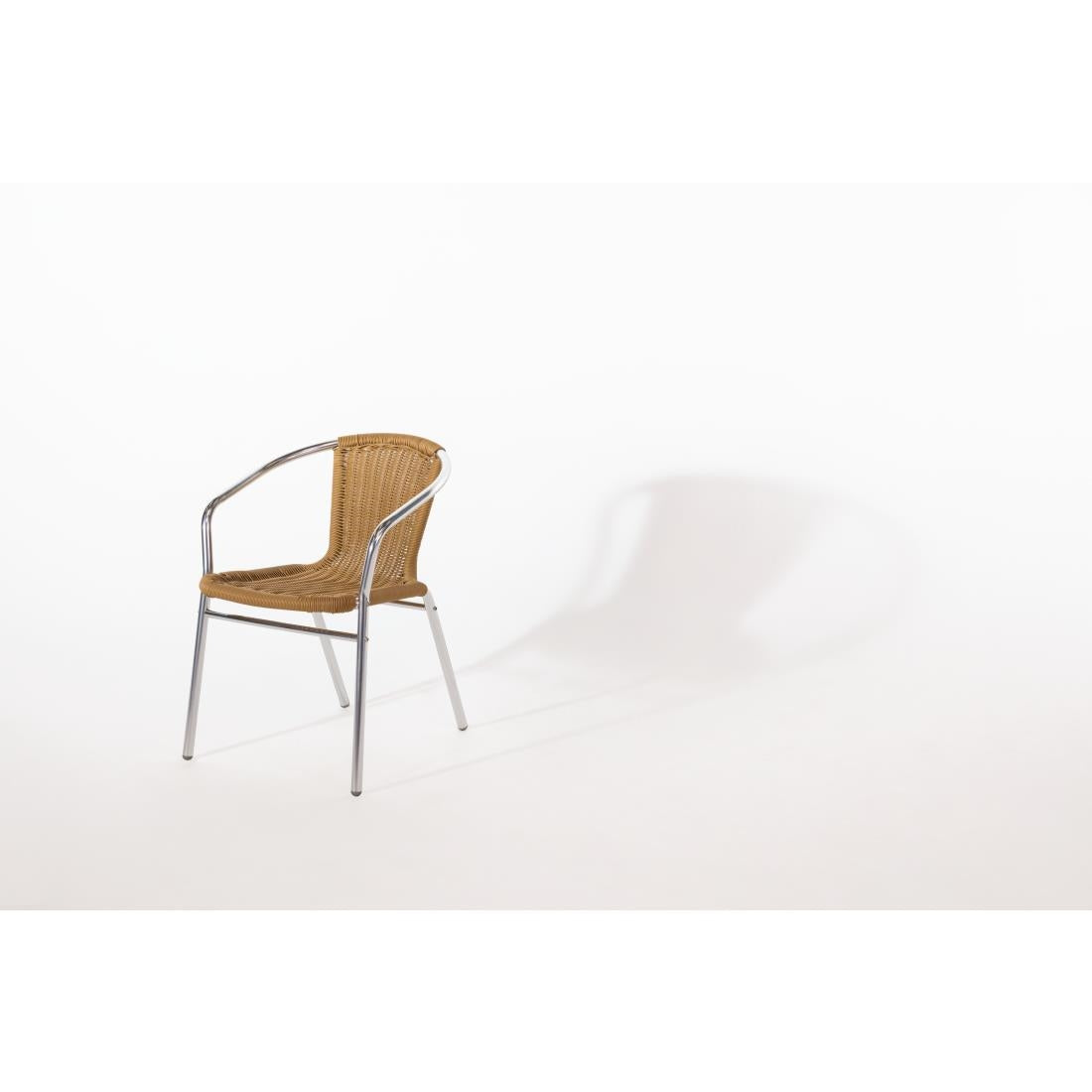 Bolero Aluminium and PE Wicker Chairs Natural (4 Pack)