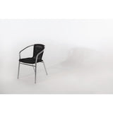 Bolero Aluminium and PE Wicker Chairs Black (4 Pack)