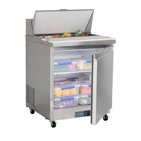 Polar U-Series Single Door Mega Top Prep Counter Fridge 154Ltr