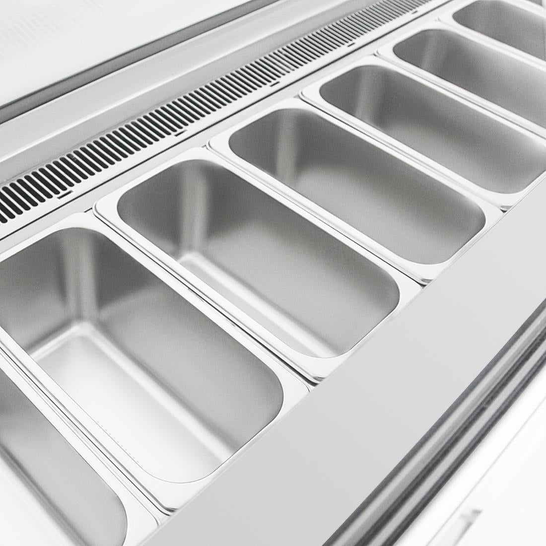 Polar U-Series 6 Pan Ice Cream Serve Over Cabinet Freezer