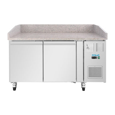 Polar U-Series Double Door Pizza Counter with Granite Top 428Ltr