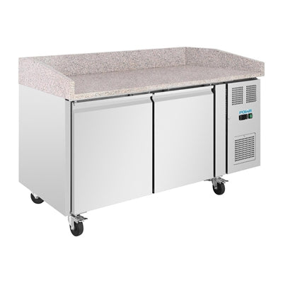 Polar U-Series Double Door Pizza Counter with Granite Top 428Ltr