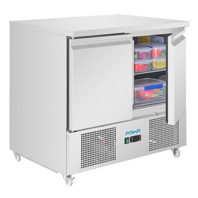 Polar U-Series Ventilated Double Door Counter Fridge