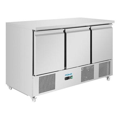 Polar U-Series Ventilated Triple Door Counter Fridge 400Ltr