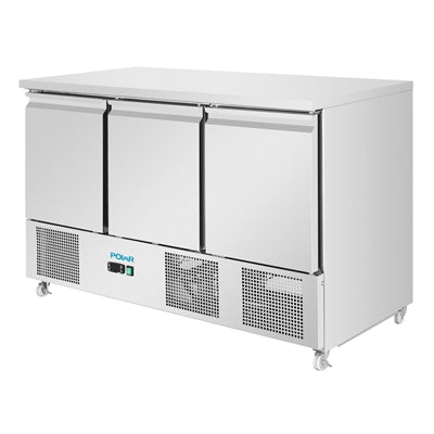 Polar U-Series Ventilated Triple Door Counter Fridge 400Ltr