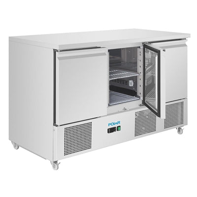 Polar U-Series Ventilated Triple Door Counter Fridge 400Ltr