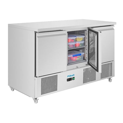 Polar U-Series Ventilated Triple Door Counter Fridge 400Ltr