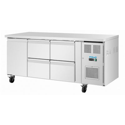 Polar U-Series Counter Fridge 4 Drawers & 1 Door