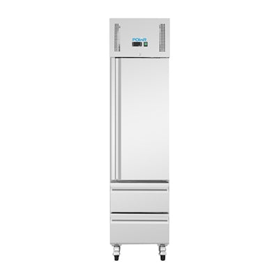 Polar U-Series Single Door & 2 Drawer Slimline GN Cabinet Fridge 292Ltr