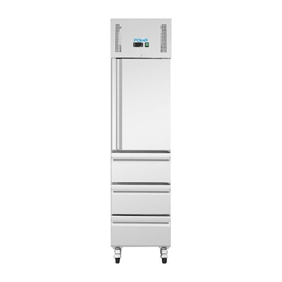 Polar U-Series Single Door & 3 Drawer Slimline GN Cabinet Fridge 292Ltr