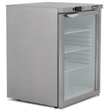Single Hinged Glass Door Under Counter Refrigerator