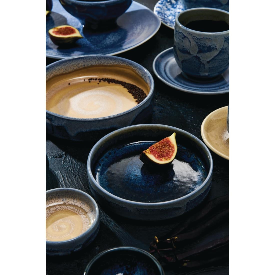 Steelite Aurora Vesuvius Round Stacking Trays Lapis 202mm (12 Pack)