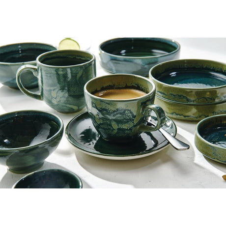 Steelite Aurora Vesuvius Burnt Emerald Round Stacking Trays 203mm (12 Pack)
