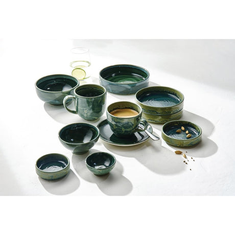Steelite Aurora Vesuvius Burnt Emerald Round Stacking Trays 165mm (12 Pack)