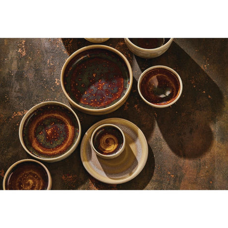 Steelite Aurora Vesuvius Amber Round Stacking Trays 203mm (12 Pack)