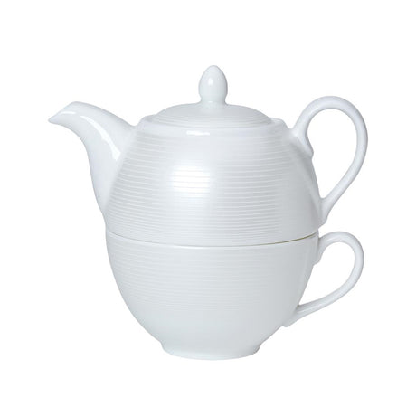 William Edwards Spiro Teacup and Pot Sets White (6 Pack)