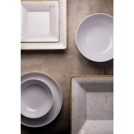 Steelite Craft White Buffet Square Pebble Bowls 343mm (6 Pack)