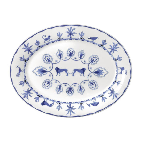 William Edwards Sultan's Garden Blue Oval Trays Misc 350mm (6 Pack)