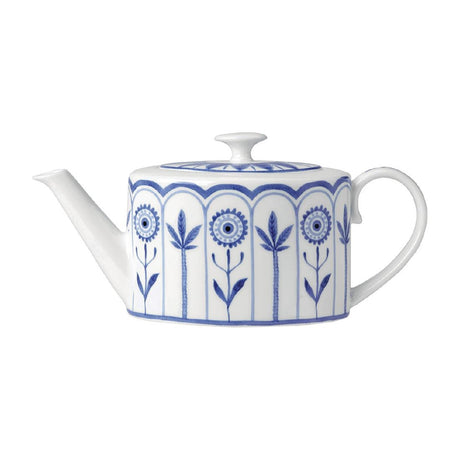 William Edwards Sultan's Garden Blue 2 Cups Oval Teapot Coupe 550ml (6 Pack)