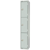 Elite Three Door Manual Combination Locker Locker Grey with Sloping Top