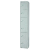 Elite Six Door Manual Combination Locker Locker Grey with Sloping Top