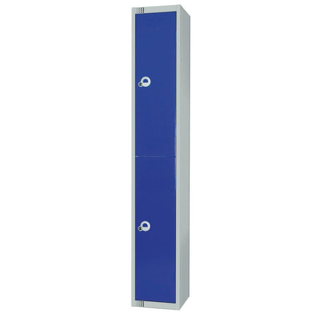 Elite Double Door Electronic Combination Locker with Sloping Top Blue