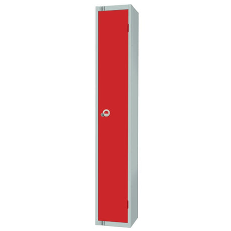 Elite Single Door Electronic Combination Locker with Sloping Top Red