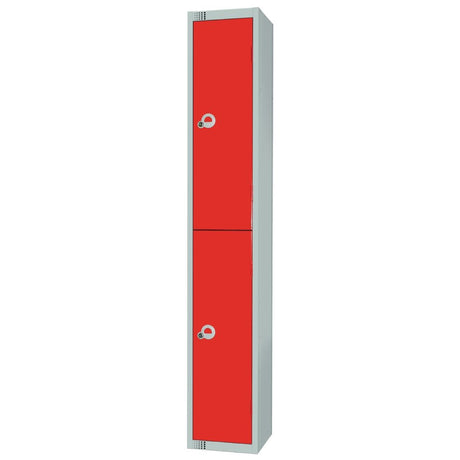 Elite Double Door Manual Combination Locker Locker Red with Sloping Top