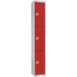 Elite Four Door Manual Combination Locker Locker Red with Sloping Top