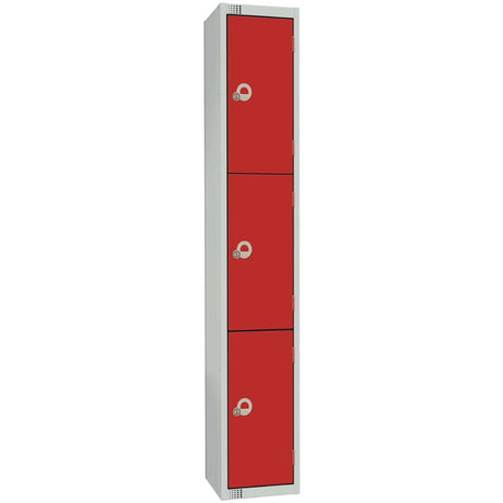 Elite Four Door Electronic Combination Locker with Sloping Top Red