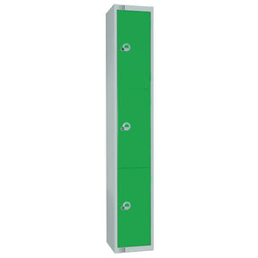 Elite Three Door Manual Combination Locker Locker Green with Sloping Top